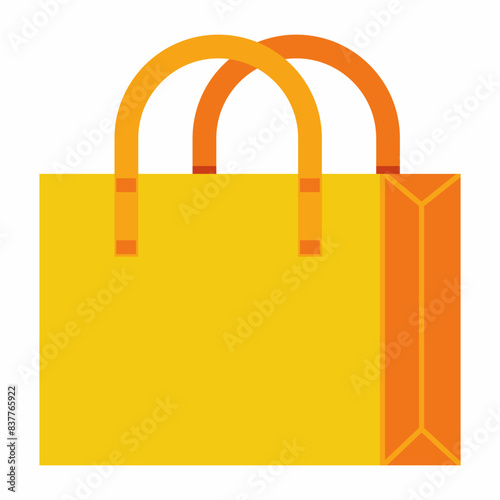 Reusable grocery bag vector cartoon illustration isolated on a white background.