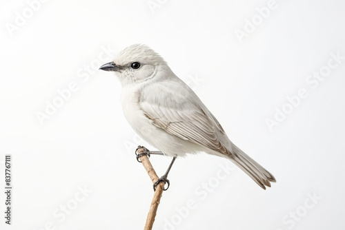 White bird perched on a branch photo