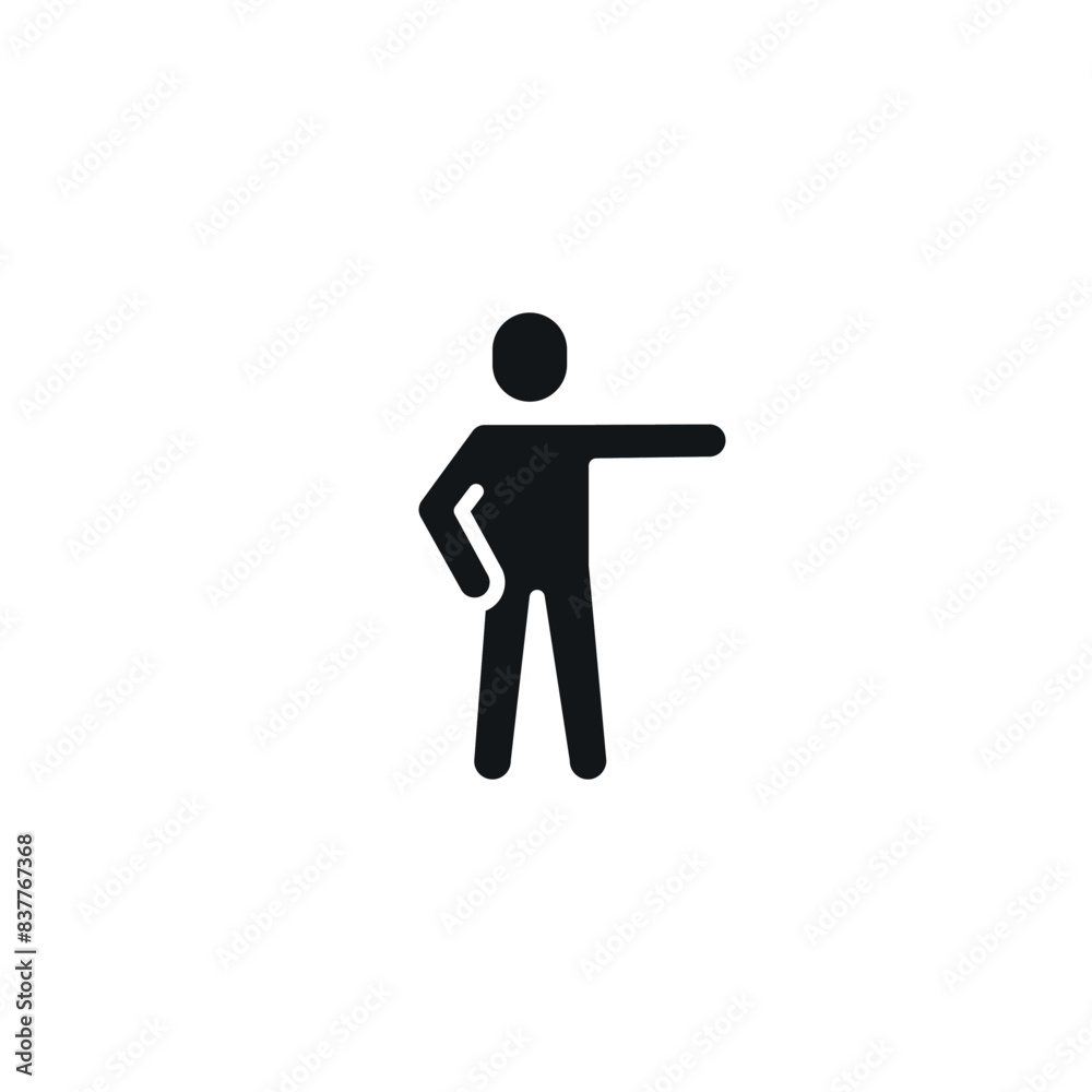 Person points simple glyph icon. Vector solid isolated black illustration. Person points simple glyph icon. Vector solid isolated black illustration.