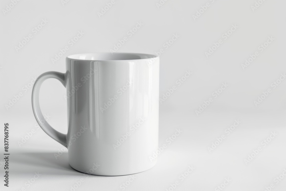 White ceramic mug on white background White ceramic mug on white background