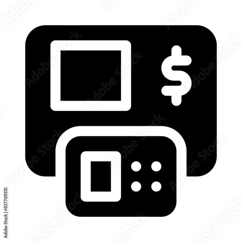 atm machine glyph icon