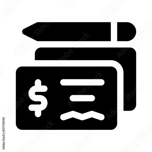 cheque glyph icon