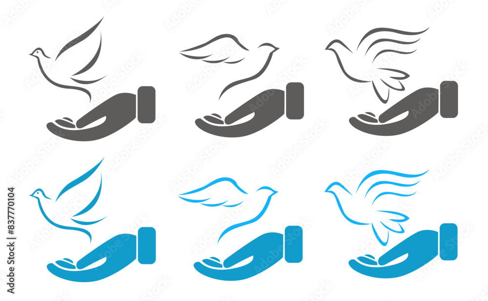 Fototapeta premium Dove illustration on white background