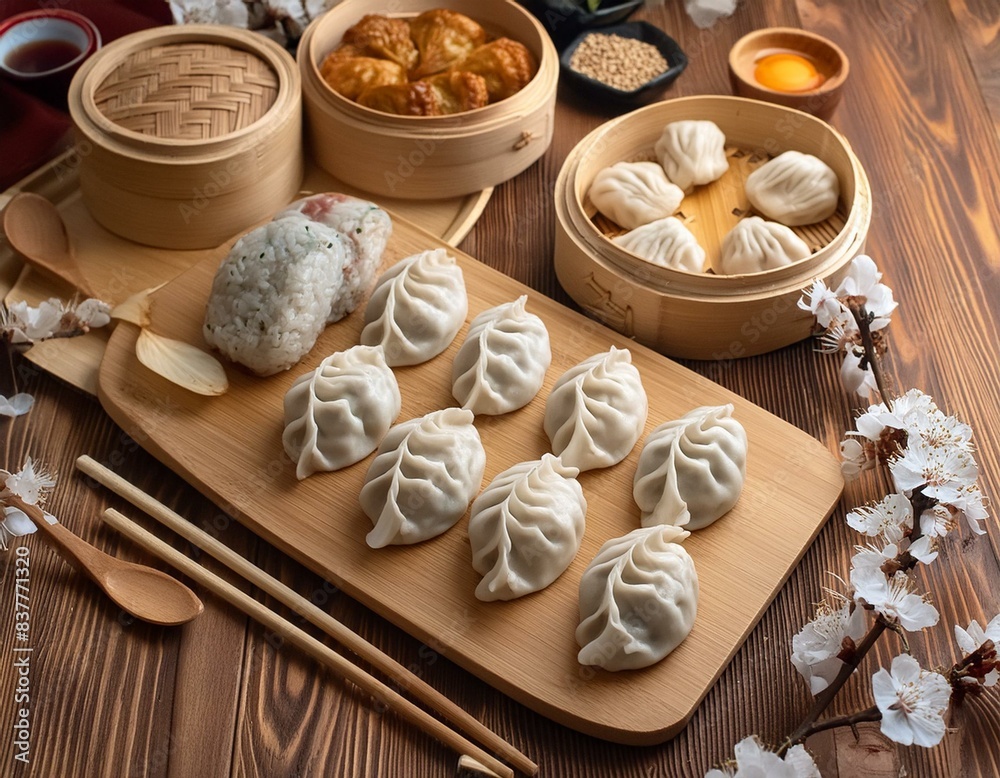Cuisine maison, boulettes et boulettes, rouleaux de sushi Cuisine maison, boulettes et boulettes, rouleaux de sushi