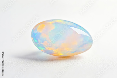 Close-up of a White Opal Gemstone