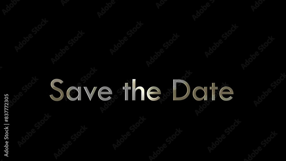 Save the date phrase with white particles