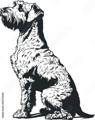 Airedale Terrier dog clipart, Airedale Terrier black vector