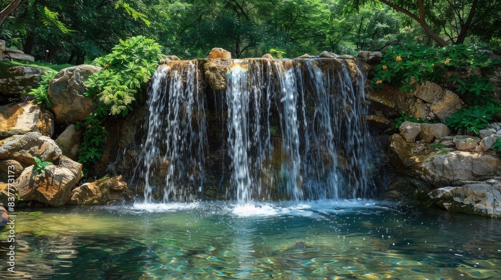 Naklejka premium Waterfalls in Tourist Areas