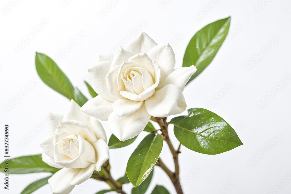 Close-up of Gardenia Flowers with White Background Close-up of Gardenia Flowers with White Background