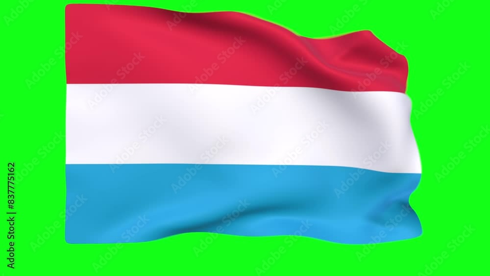 Waving flag of Luxembourg Animation 3D render Method Waving flag of Luxembourg Animation 3D render Method