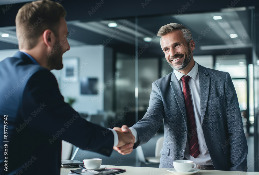 Successful Business Handshake in Modern Office Successful Business Handshake in Modern Office
