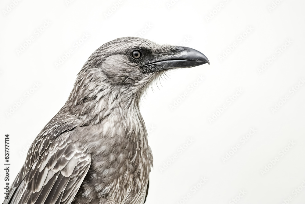 Close-up of a Gray Crow's Head and Neck Close-up of a Gray Crow's Head and Neck