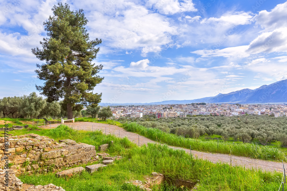 Naklejka premium Aerial view of Sparta, Peloponnese, Greece