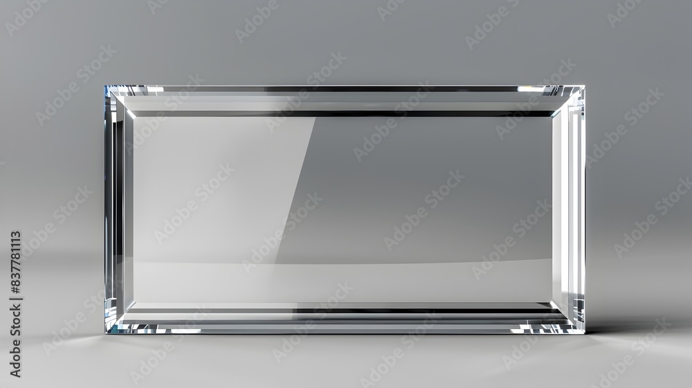 Minimalist Acrylic Frame with Clear Borders on Transparent Background Minimalist Acrylic Frame with Clear Borders on Transparent Background