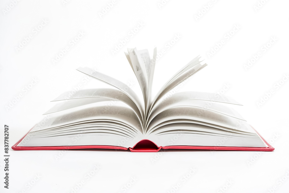 Open Book with Pink Cover on White Background Open Book with Pink Cover on White Background