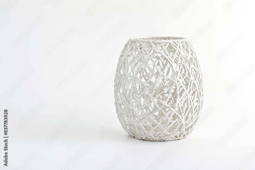 White wicker basket on white background White wicker basket on white background
