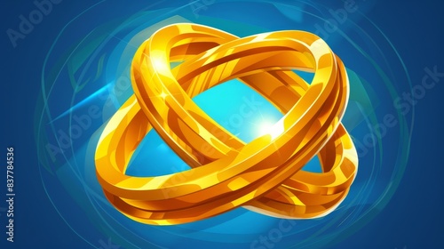Icon depicting intertwined gold wedding rings. photo