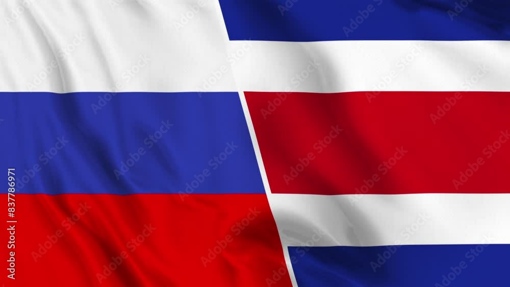 Russia and Costa Rica Flag Loop Russia and Costa Rica Flag Loop