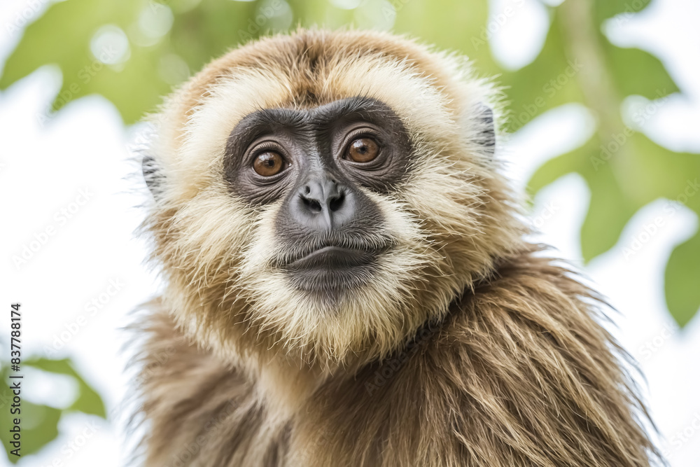 Fototapeta premium Close Up Portrait of a Young Gibbon