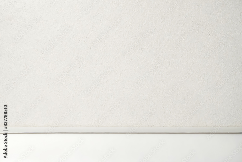 White Textured Wall with Baseboard