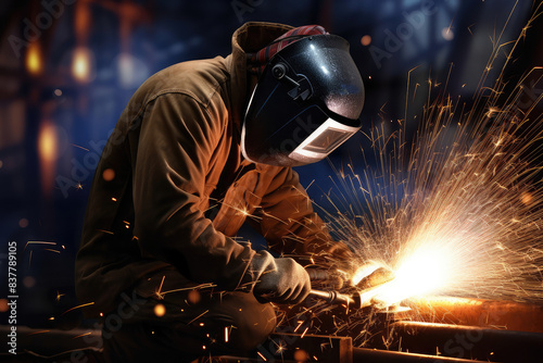 Intense Industrial Welding Sparks