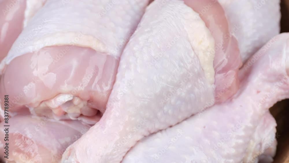 Zoom frame raw chicken legs top view, rotation Zoom frame raw chicken legs top view, rotation