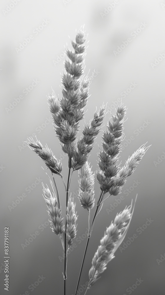 close shot of a spike of wheat with long tendrils in the foreground, wheat field close shot of a spike of wheat with long tendrils in the foreground, wheat field