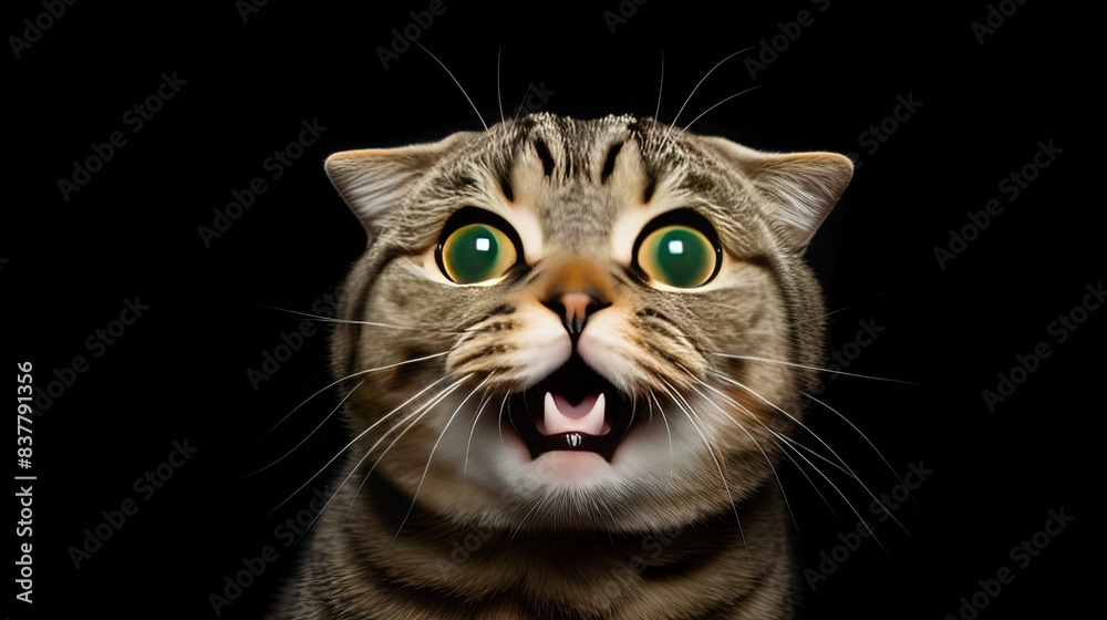 scottish fold cat head, surprised expression scottish fold cat head, surprised expression
