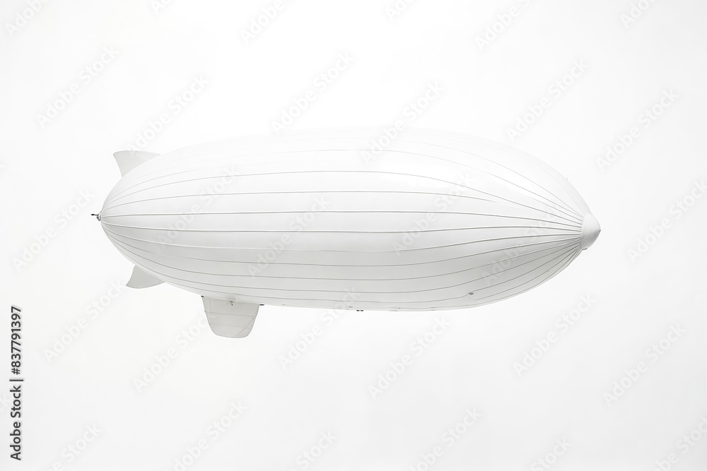 Fototapeta premium White Zeppelin Airship Flying in the Sky