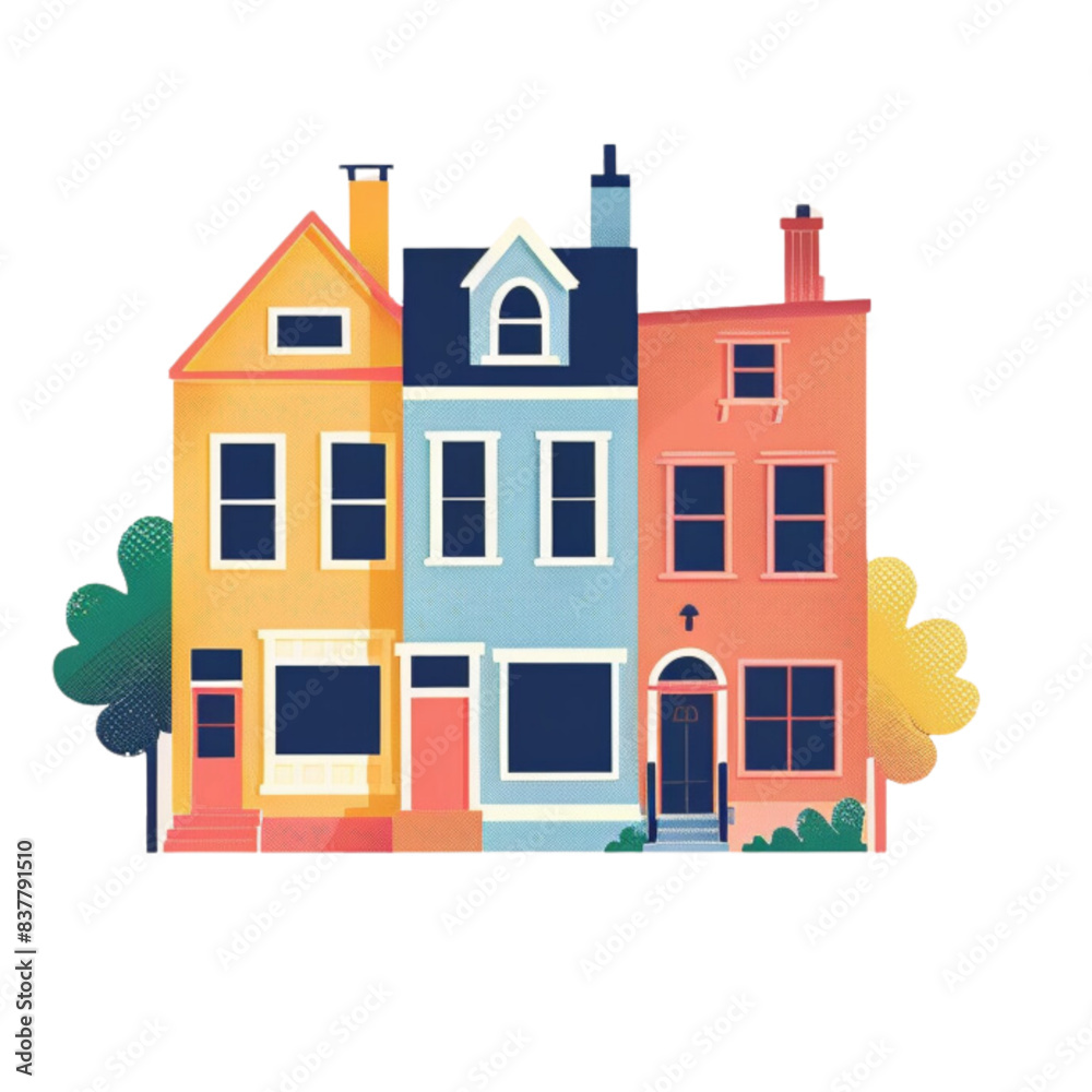 Fototapeta premium Building, clip art style, images for creating graphic works.