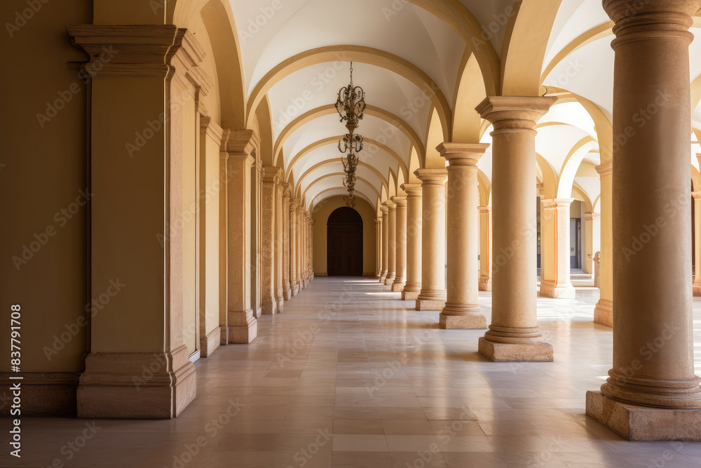 Majestic Archway Corridor in Classical Architecture Majestic Archway Corridor in Classical Architecture