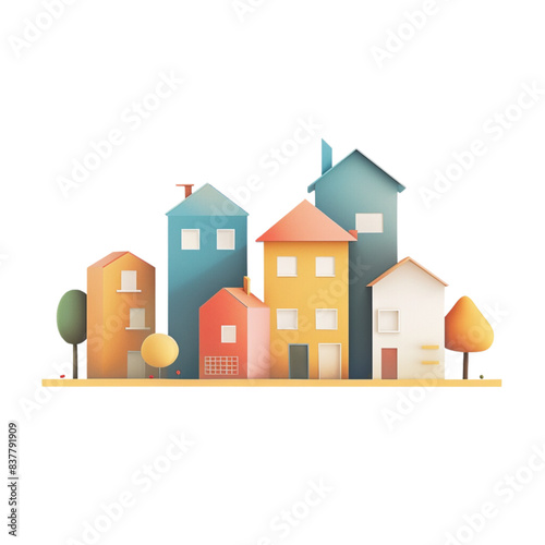 Building, clip art style, images for creating graphic works.