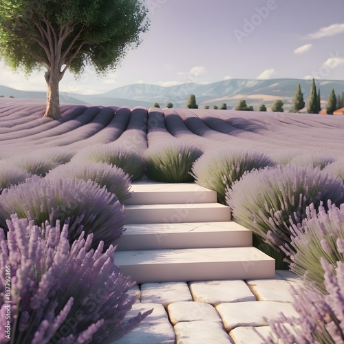 lavender field region with purple flowers