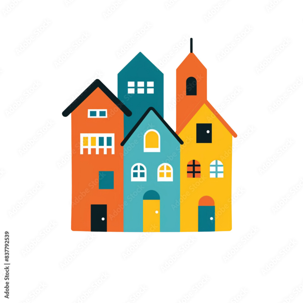 Building, clip art style, images for creating graphic works. Building, clip art style, images for creating graphic works.