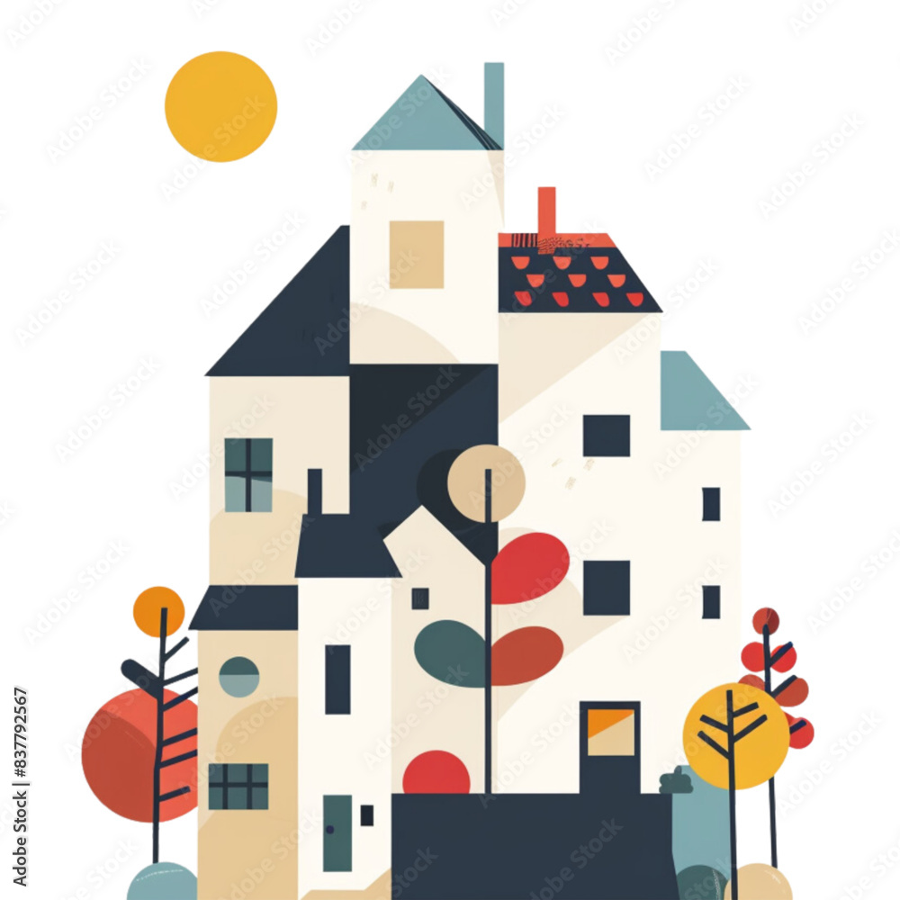 Building, clip art style, images for creating graphic works. Building, clip art style, images for creating graphic works.