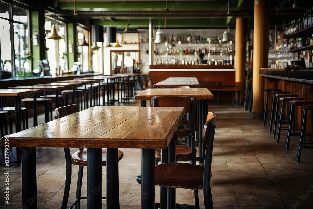 Inviting Empty Restaurant Awaiting Diners Inviting Empty Restaurant Awaiting Diners