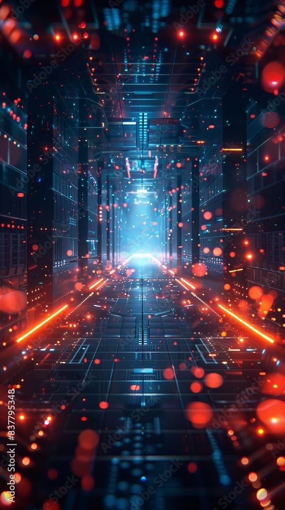 Fototapeta premium Ultra futurist tech abstract background.