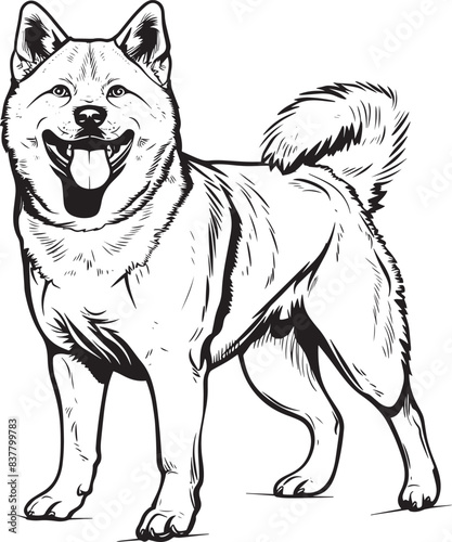 Akita dog clipart, Akita black vector © Design Store07