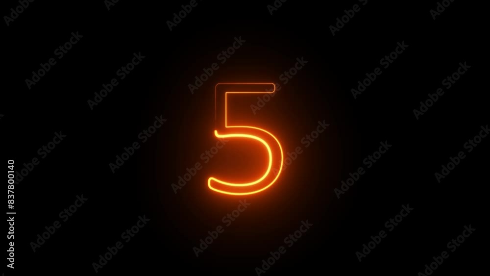 Glowing neon light countdown timer animation . Glowing neon light countdown timer animation .