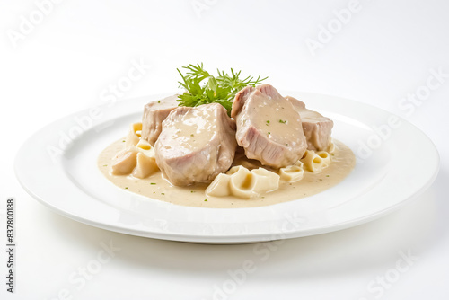Pork Medallions with Creamy Sauce and Pasta