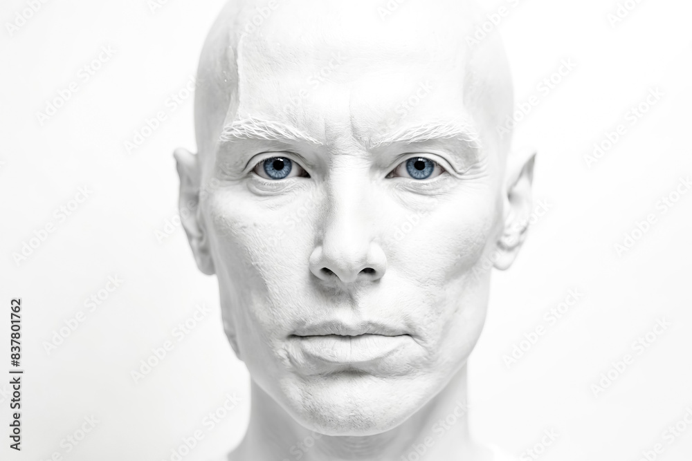 White Face with Blue Eyes