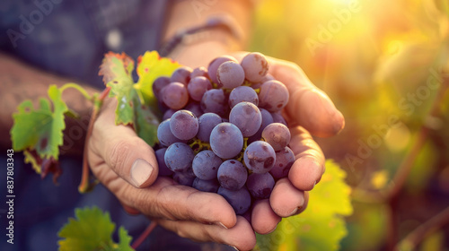 "Vivid Close-Up Harvesting Grapes", Harvest time, a stage in the wine-making process, les vendanges, grape harvesting, a seasonal job.