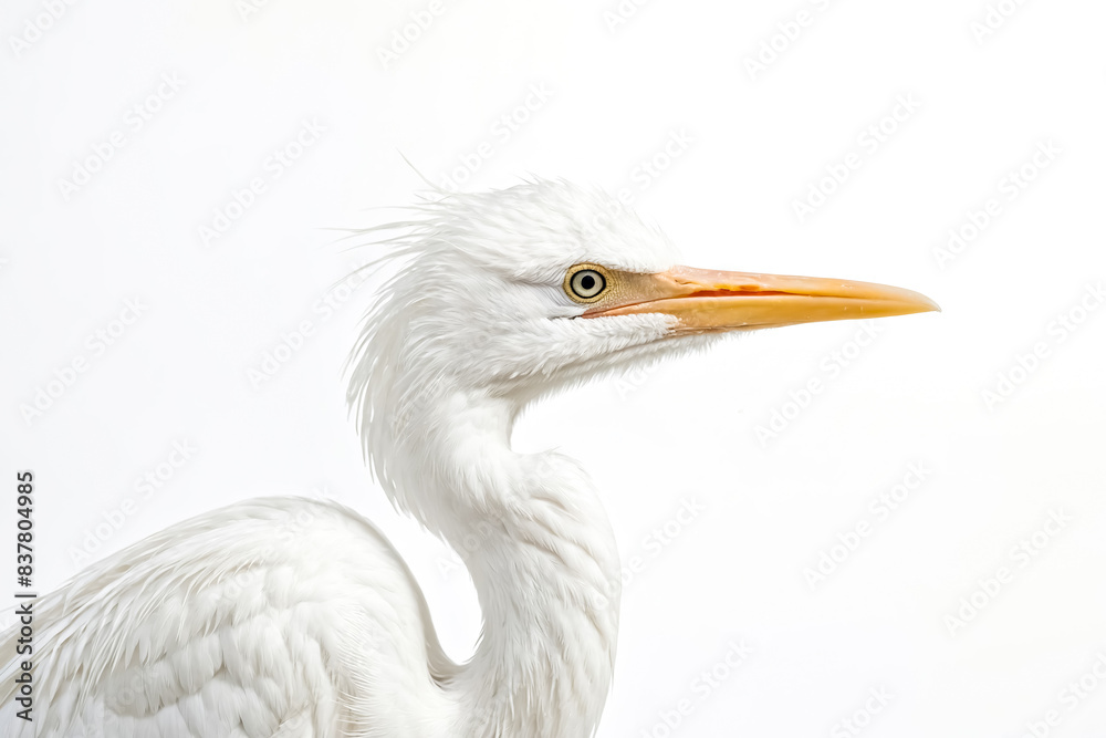 Closeup of a White Egret's Head and Neck Closeup of a White Egret's Head and Neck