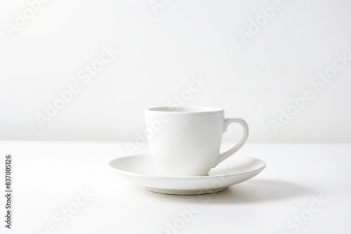 Wallpaper Mural White Coffee Cup and Saucer on a White Background Torontodigital.ca
