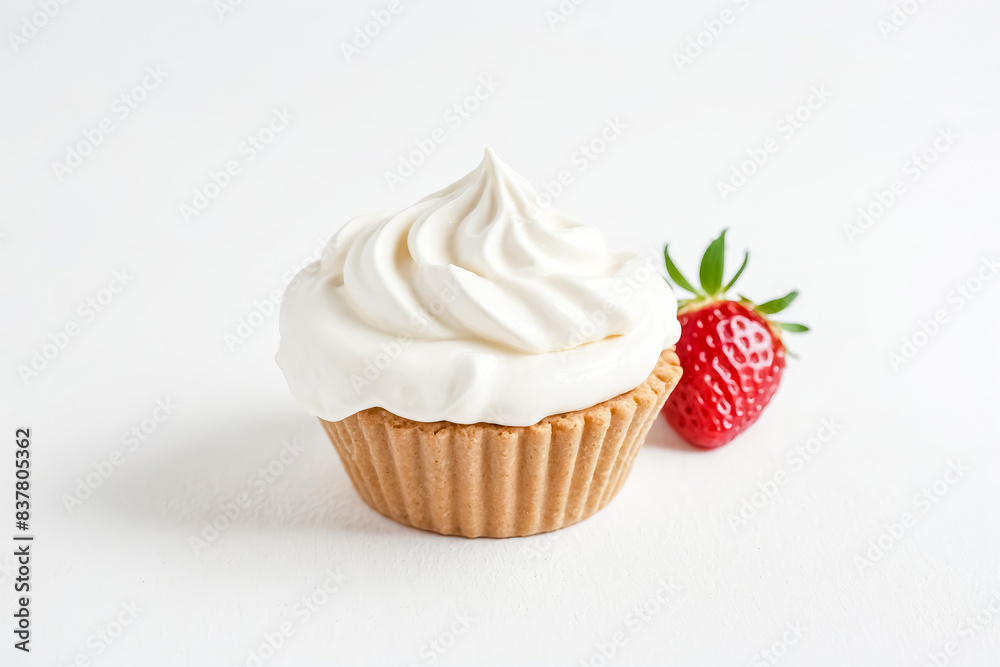 Whipped Cream Cupcake with Strawberry Whipped Cream Cupcake with Strawberry