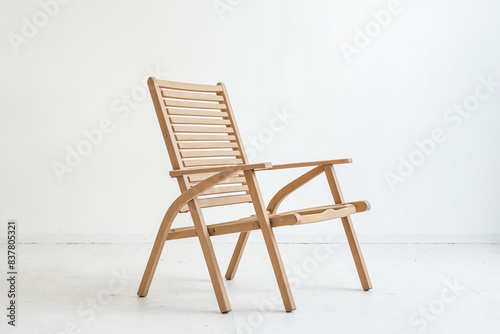 Wooden chair on white background
