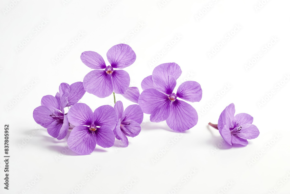 Delicate Purple Flowers on a White Background Delicate Purple Flowers on a White Background