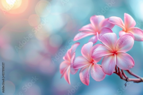 Blooms on twig under sunlight