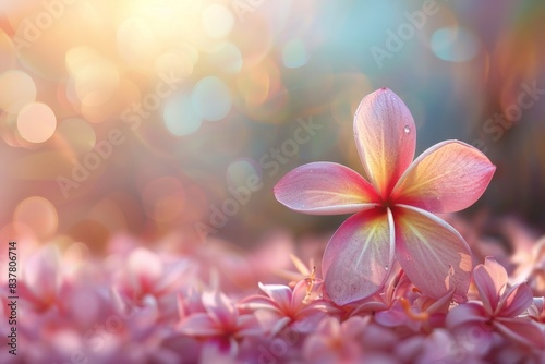 Pink flower on flower bed