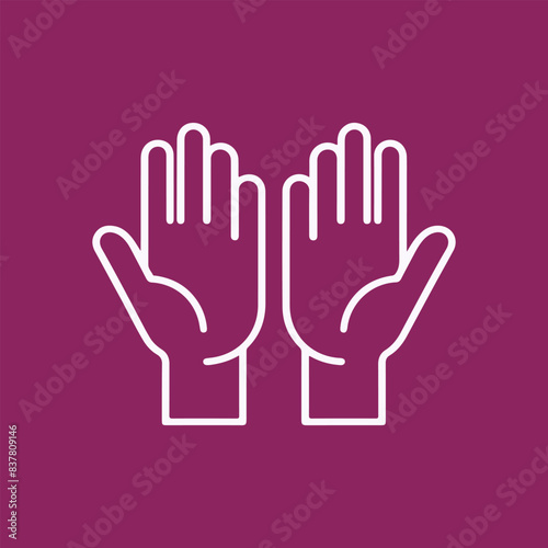 simple Hands Raised Continuous Line Icon for Volunteer, Togetherness topics